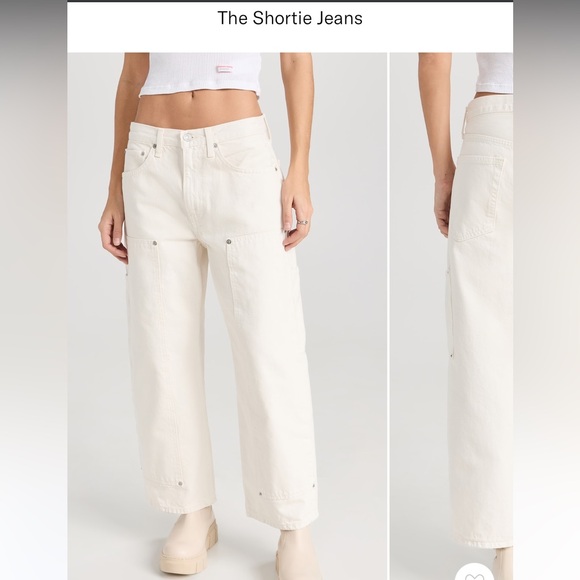 Redone shortie jeans in vintage white sz 29 - Picture 3 of 5